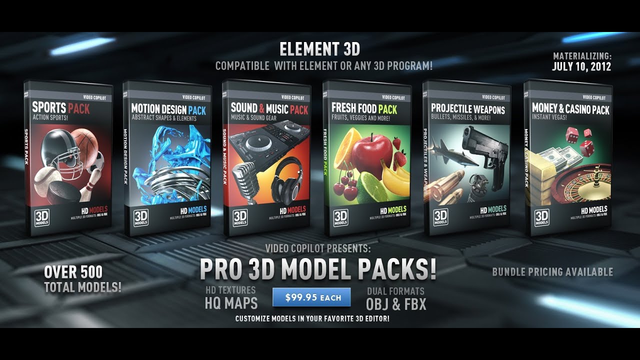 torent Video Copilot Element 3D All 7 Packs Crack Mac
